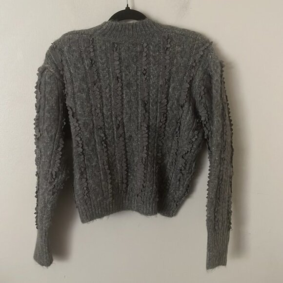 Zara Contrasting Knit Grey Cardigan Size Small - Picture 5 of 6